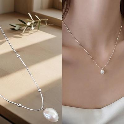 Women's Freshwater Pearl Pendant Chain Necklace