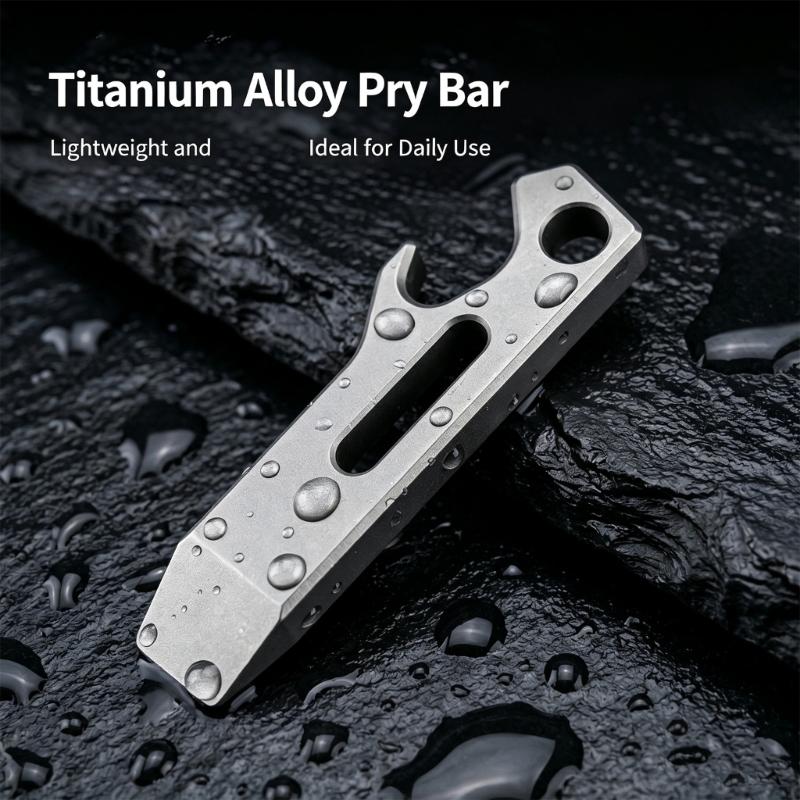 Small Metal Pry Tool for Pocket Carry, Flat Pry End Utility Piece with Open Slot and Bottle Opener for Repair Use, Travel Use and Package Opening