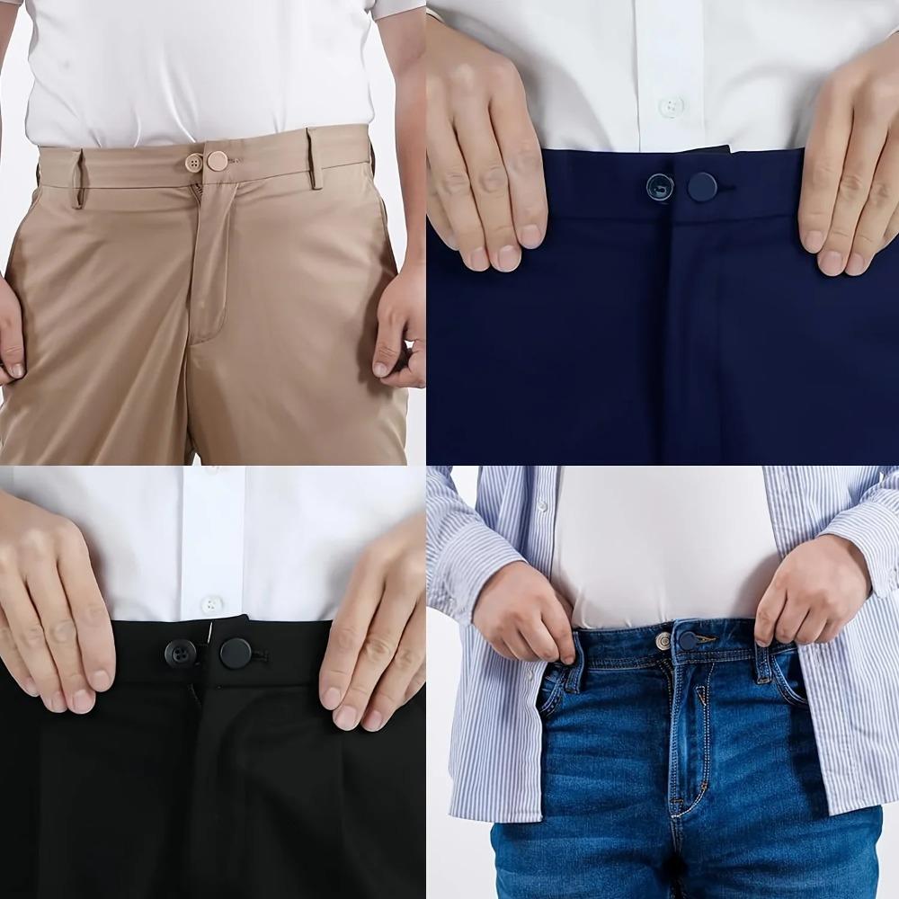 4/12-Pack Button Waist Expanders, No-Sew Adjustable Jean Extenders, 1-1.4 Inch Extra Space, Unisex for Pants Jeans, Multi Colors