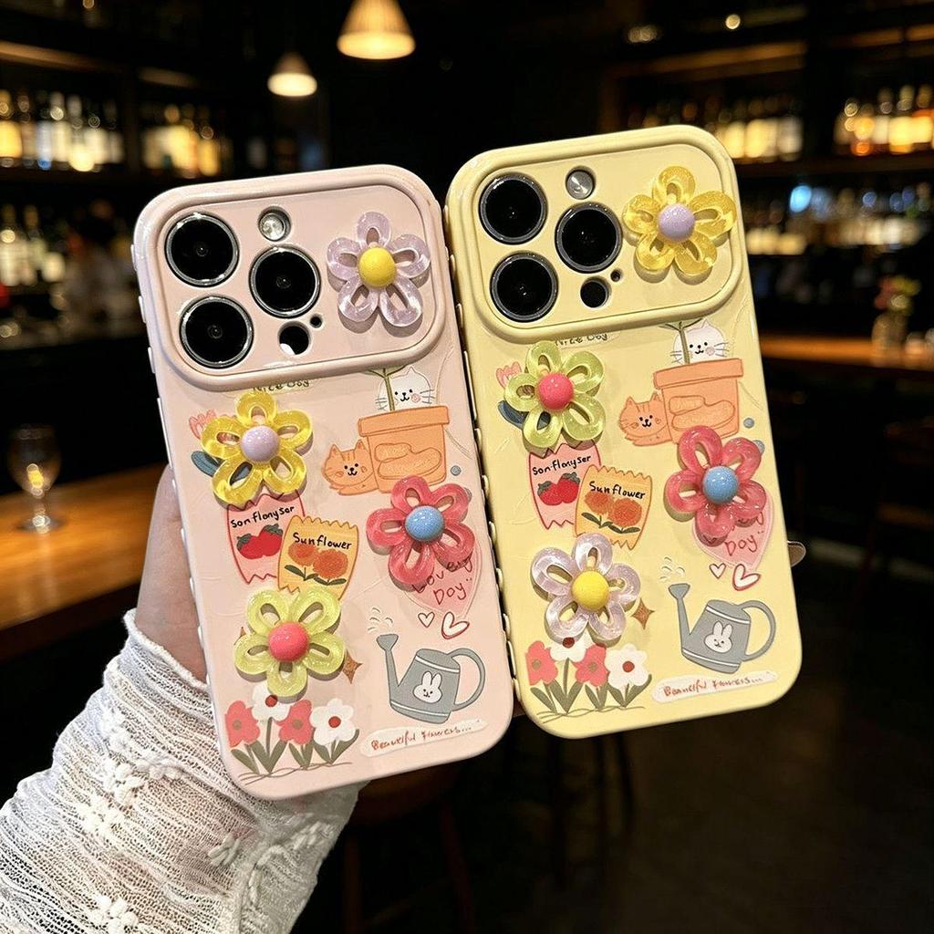 Fashionable 3D Floral Phone Case for Apple 17/16/15 Pro/Pro Max