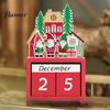 Festive Tabletop Decoration Christmas Countdown Blocks, Desktop Advent Calendar with Movable Decorative Party Essentials Days Until Xmas Ornament for