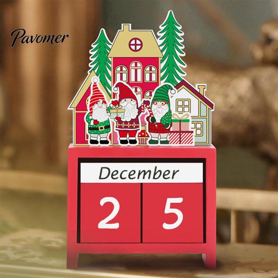 Festive Tabletop Decoration Christmas Countdown Blocks, Desktop Advent Calendar with Movable Decorative Party Essentials Days Until Xmas Ornament for