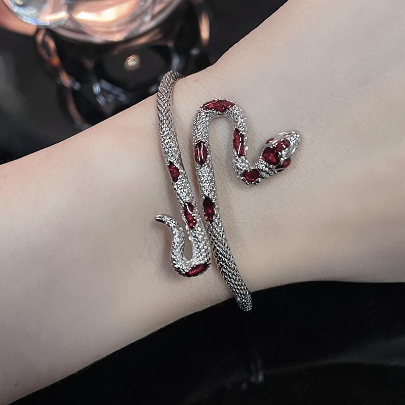 Bracciale a Manica in Lega a Forma di Serpente con Stile Minimalista Scuro per Uomo e Donna