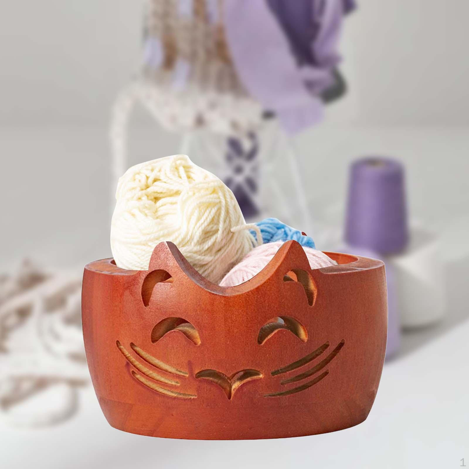 

Деревянная пряжа, шар, органайзер, принадлежности для вязания крючком, прочный держатель, диспенсер для вязания и 16cmx16cmx10cm