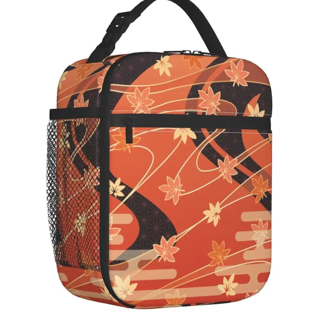 Genshin Impact Fall Kazuha Insulated Lunch Bag for Women Resuable Anime Game Cooler Thermal Lunch Box Kids School Children