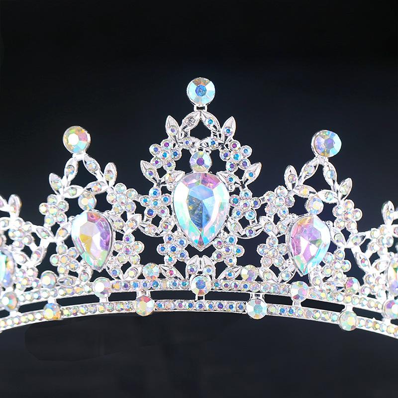 The Bride's Headwear  Crown  Handcrafted Rhinestone Headband Simple and Elegant Princess Crown Wedding Dress and Evening Gown Accessories