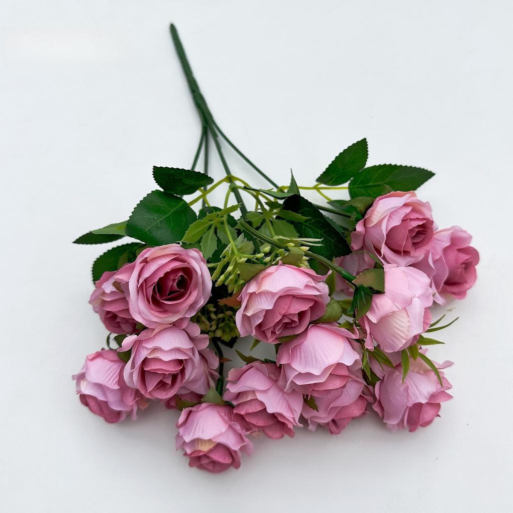 15 heads Artificial Silk Rose Flowers Bridal Bouquet for Home Wedding Floral Arrangement Garden Artificial Flowers DIYGift Decor