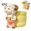 Decorative Resin Planter Cute Lamb Planter, Cartoon Sheep Carring Bag Plant Pot, Indoor Pot for Desk Small Flower Succulents, Houseplants, Decoration