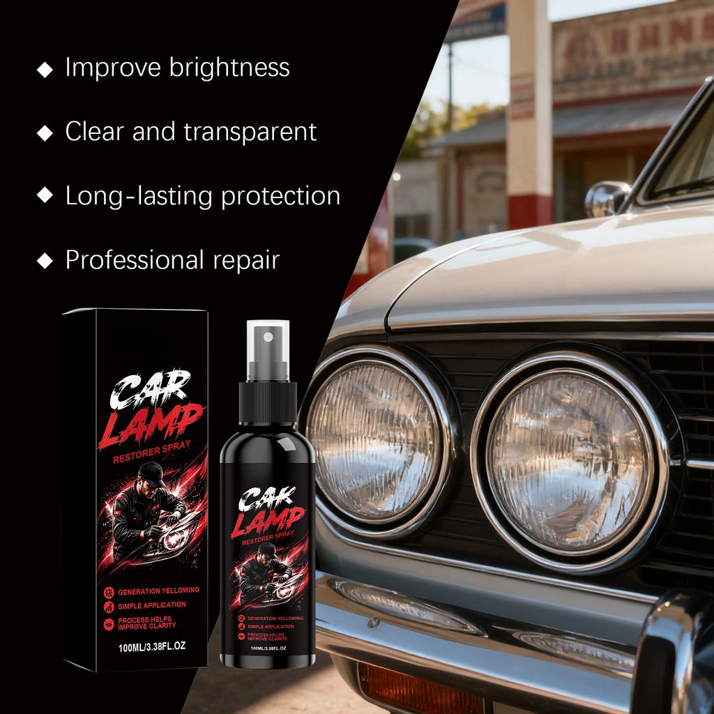 Scheinwerfer-Restaurationsspray - Auto-Scheinwerferglasreiniger und Politur, Vergilbung, Oxidation und Trübheit, Stellt Glanz wieder her