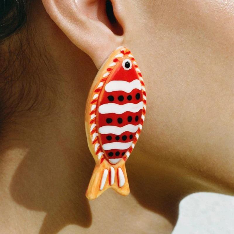 Colorful Animal Fish-shaped Pendant Necklace Summer Beach Party Necklace Jewelry Accessories Cute Korean Style Jewelry