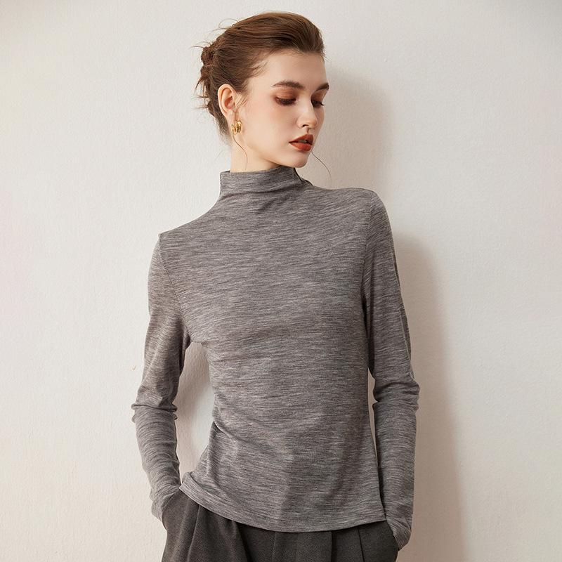 Women's Machine Washable Ultra-Fine Wool Base Layer: Half-High Neck, 2026 Autumn/Winter Thin Knit Sweater