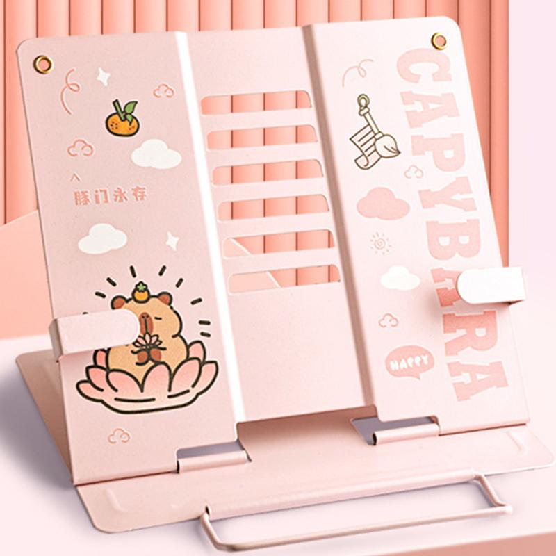 Portable Metal Book Reading Stand Adjustable Foldable Documents Holder Multicolour Foldable Support Rack Tablets A2
