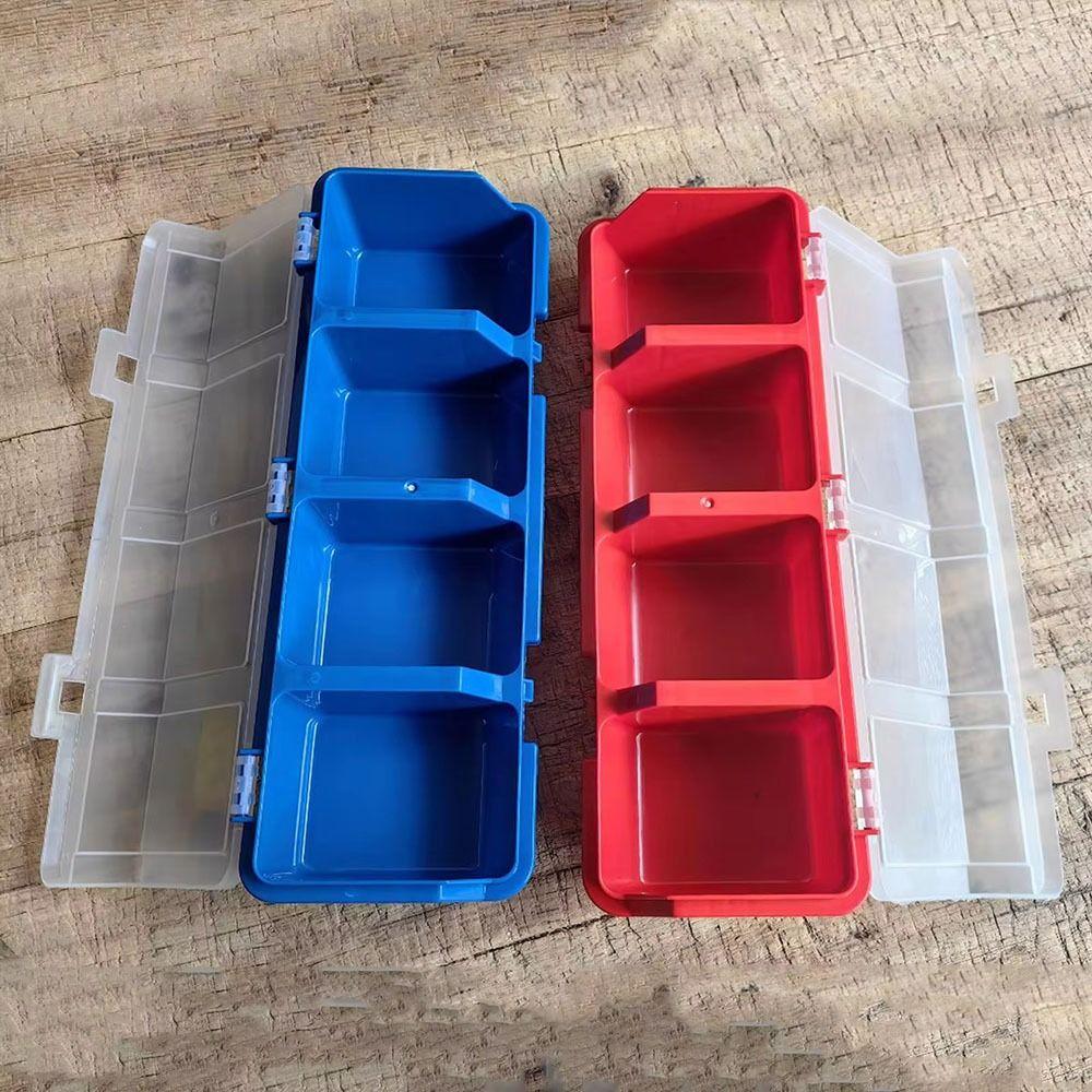 1Pcs Blue Red Parts Storage Box 4 Compartments Tool Part Container Bin New Screw Organizer Box