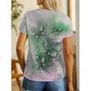 3D Butterfly Design T-Shirt, Casual Short-Sleeve Top Suitable for Spring and Summer, Womens Tees