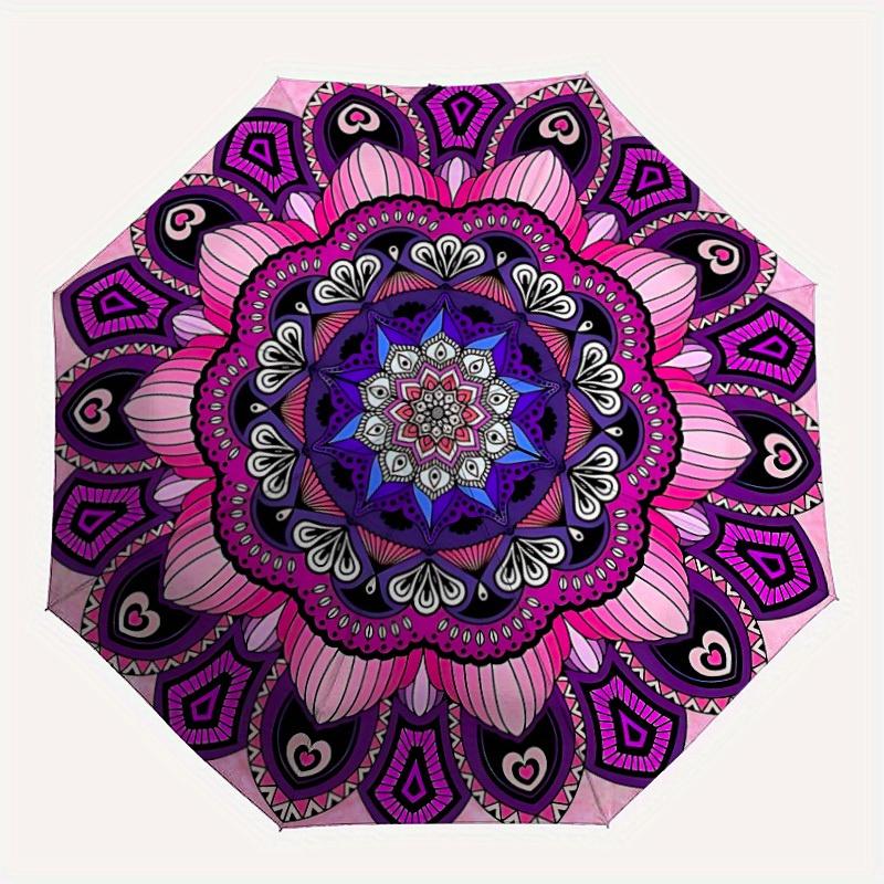 

1pc Mandala Pattern Automatic Open/close, All-Season Portable Folding Umbrella for Friends, Travel, Everyday, Events yy250812156