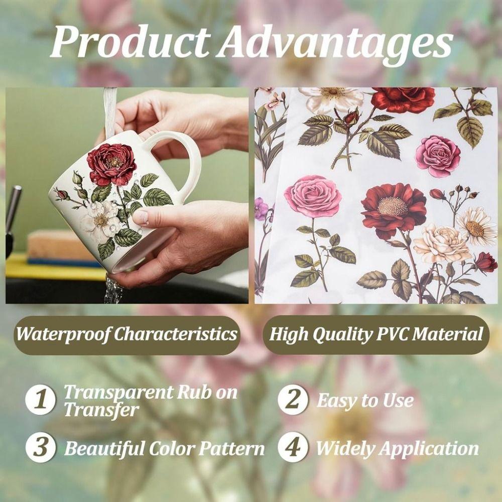 Vintage Metal Flower Wall Art Poster, 20x30cm Decorative Home Garden Sign