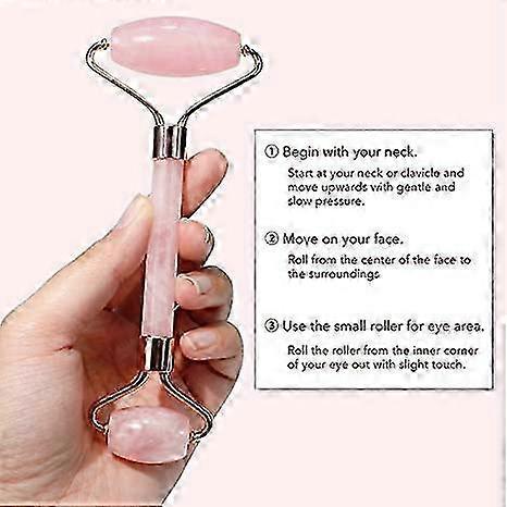 Jade Roller & Gua Sha, Face Roller, Facial Beauty Roller Skin Care Tools, BAIMEI Rose Quartz Massager for Face, Eyes, Neck, Body Muscle Relaxing and