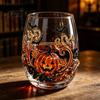 Kreativer Getränkebecher Halloween Geist Whiskeyglas, Schwarze Katze Spinnennetz Totenkopf Tumbler für Neuartige Form Glas Cocktail, 350ml Gruseliges Trinkgeschirr Zuhause