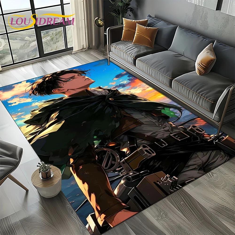 2025 Attack On Titan Eren Anime Cartoon Carpet Rug for Bedroom Living Room Home Sofa Decoration,kids Play Decor Floor Mat Gift