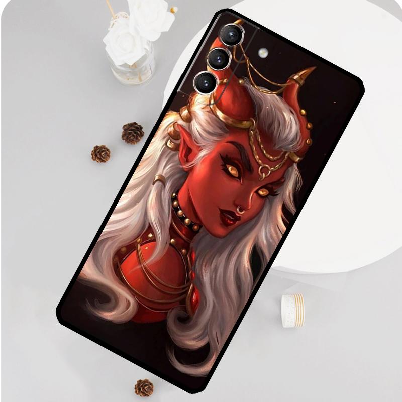 Aesthetic Devil Woman Bad Girl Phone Case For Samsung Galaxy S26 S23 Ultra S20 S21 S22 S24 S25 Plus S10 S25 FE Funda Cover