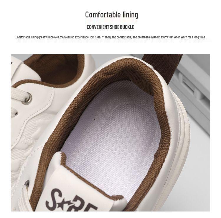 2025 Men's Trendy Thick-Soled White Sneakers: Versatile Autumn Casual Sports Shoes