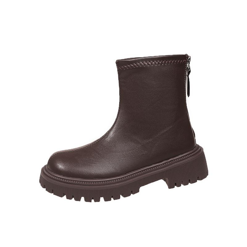 Women's Winter Thick Sole Ankle Boots Round Head Square Heel Anti-slip Women Boots Middle Follow Outdoor Leisure Fashion Shoes