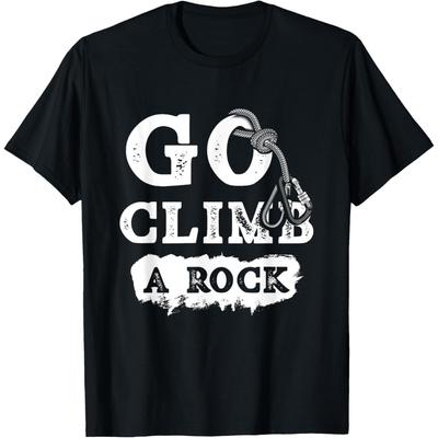 Go Climb A Rock Vintage Rockclimber Bouldering Mountaineering T Shirts Humor Streetwear Tee Short Sleeve Unisex Loose Clothing