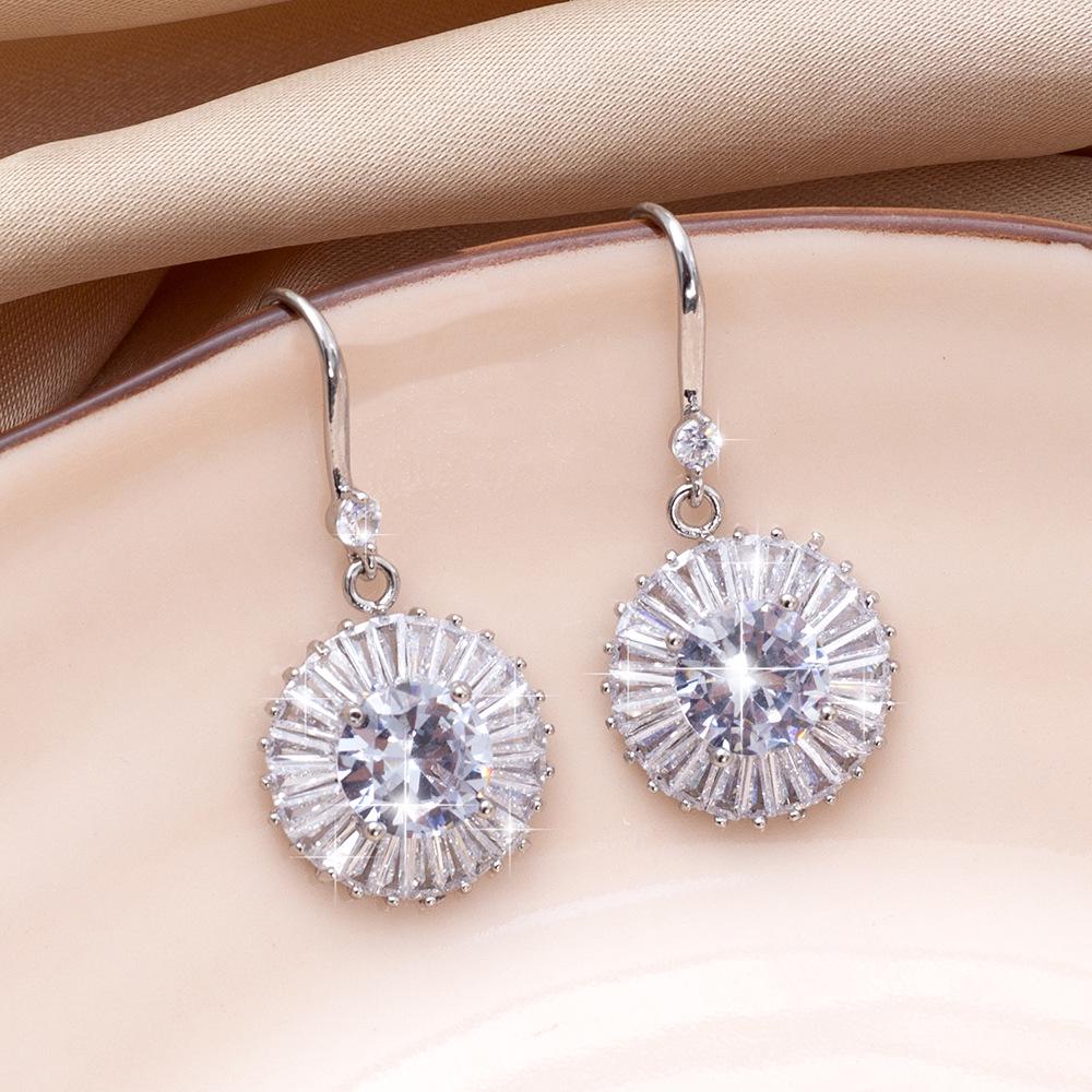 French Minimalist Sunflower Zircon Earrings - Luxury Fashion Gift