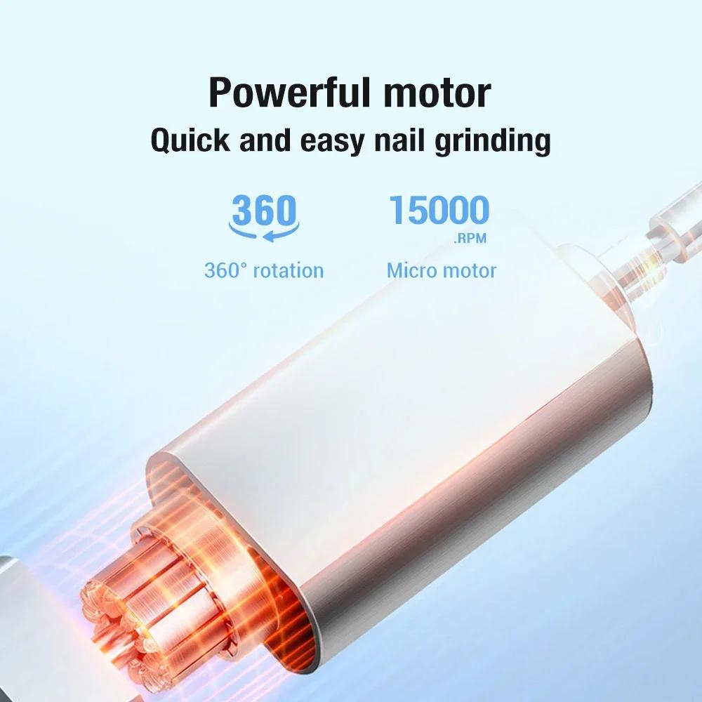 4 In 1 Electric Nail Polisher Drill Bits Manicure Cutter for Acrylic Gel Nails Grinding Polishing Nail Art Sanding File Home Use
