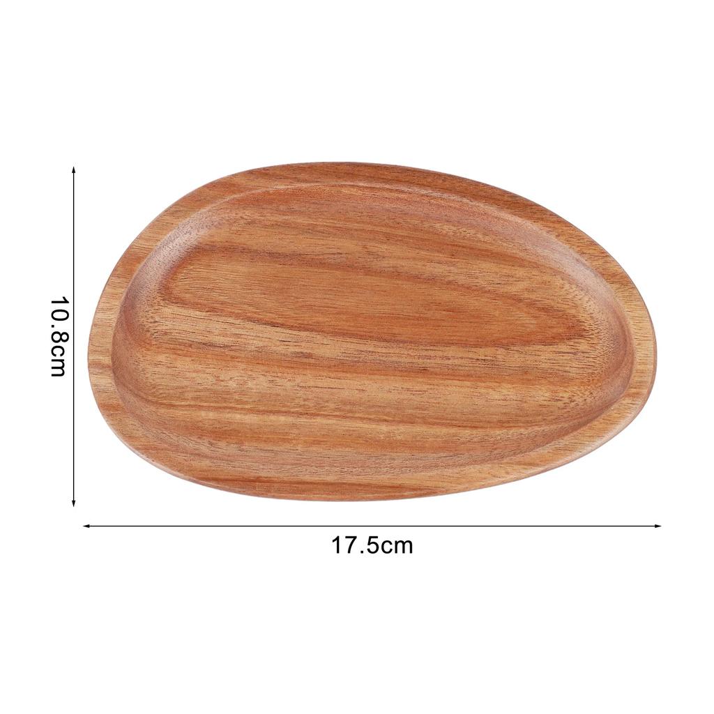 1PC Irregular Oval Wooden Dinner Plate Serving Tray Solid Wood Dinner Plates For Dishes Snack Fruit Dessert Home Decoration