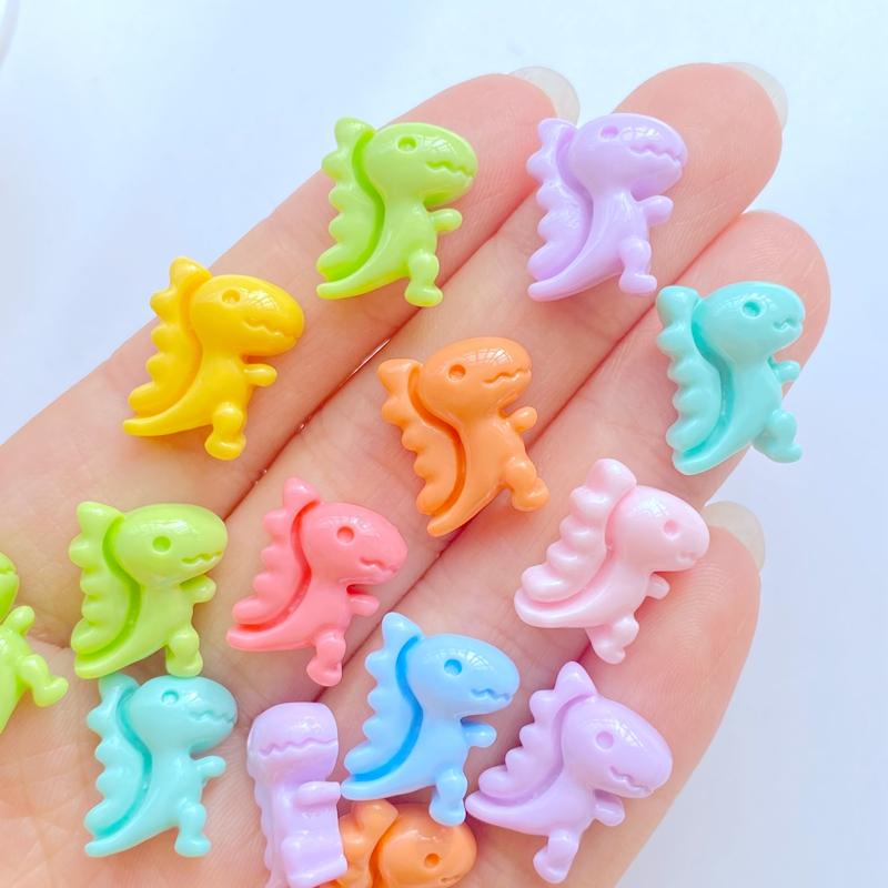 30Pcs New Cute Mini 12*15mm Little Dinosaur Flat Back Resin Nail Enhancement Jewelry Craft Decoration Accessorie