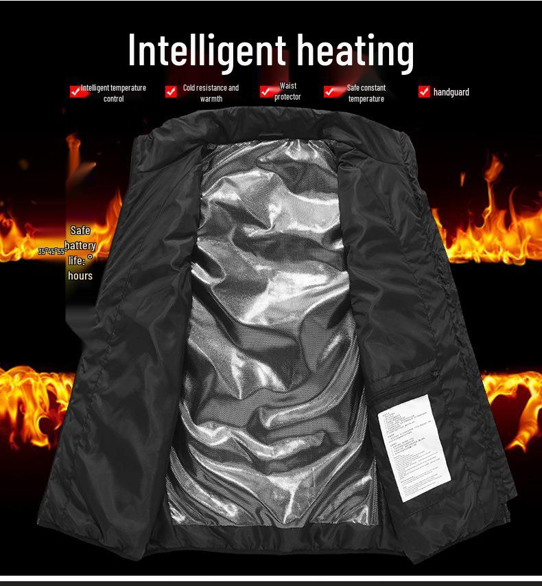 Unisex Smart Heated Vest with Temperature Control - Winter Warmth, Cotton, Plus Size