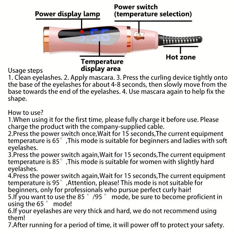 Fast Electric Eyelash Curler, Perfectly Curled Lashes, Long-Lasting Hold, USB Rechargeable, Suitable for Home Use and Travel,Portable Eyelash Curler