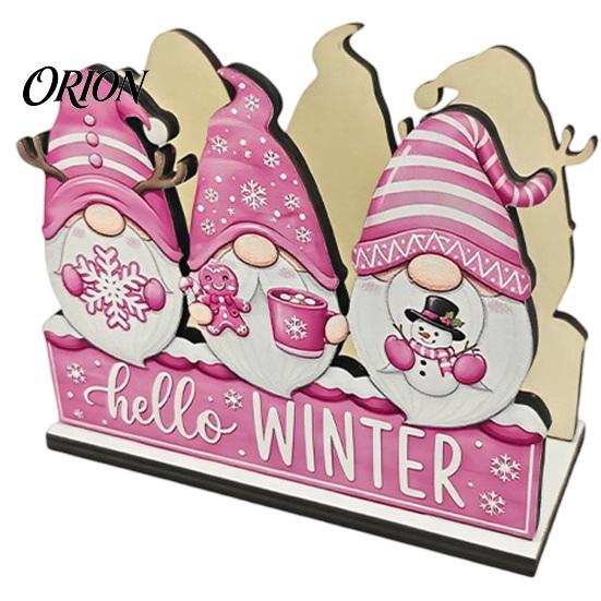Romantic Festive Home Decor Wooden Christmas Napkin Holder, Gnome/Christmas Tree/Snowman Shape, Pink Paper Stand Stable Organizer for Holiday