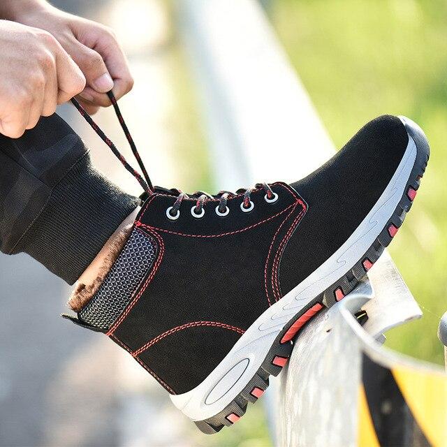 New Type Of Labor Protection Shoes Steel Baotou Cattle Anti Leather Anti Hit Anti Puncture Gas Site High Top Work Shoes Male