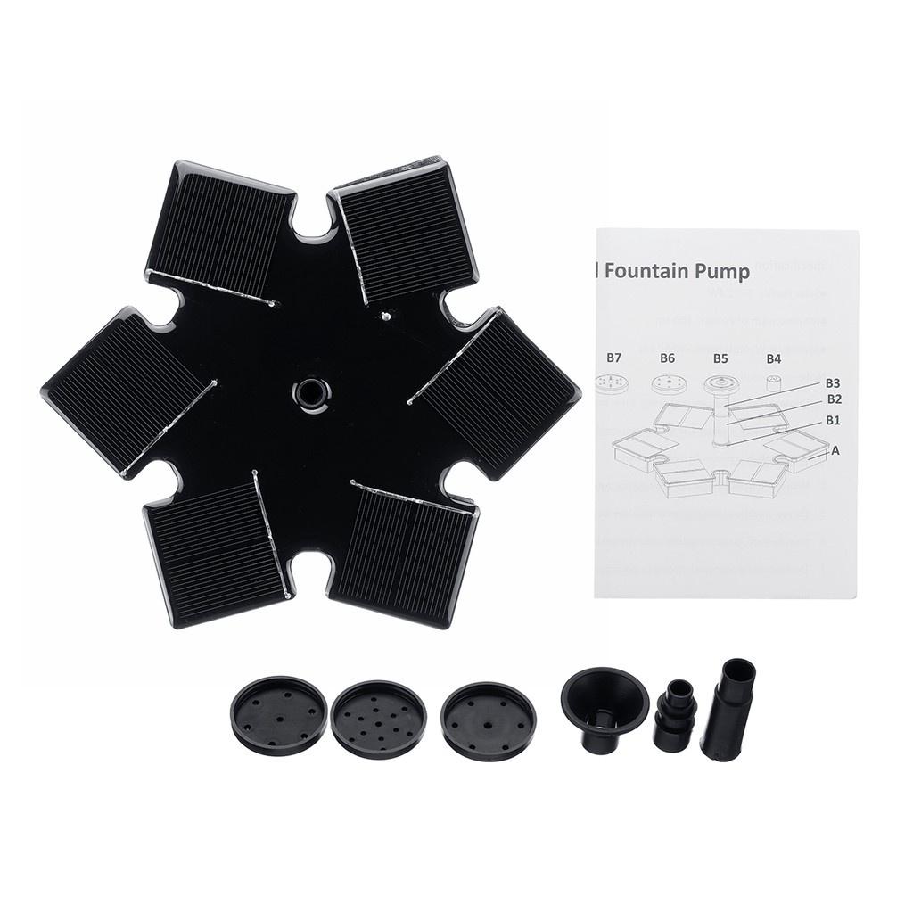 DC 5V IP68 Waterproof 1.4w Solar Panel Power Fountain Water Pump Submersible Watering Floating Pump Pool Pond Waterfall Floating Garden