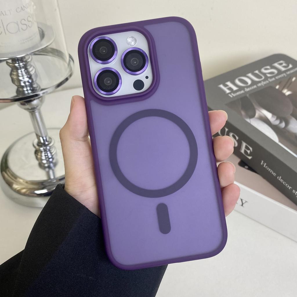 Magnetický nárazuvzdorný kryt MagSafe pro iPhone, ochranný plášť s bezdrátovým nabíjením, tmavý, pro iPhone 14 15 14Pro Max 13 Pro Max