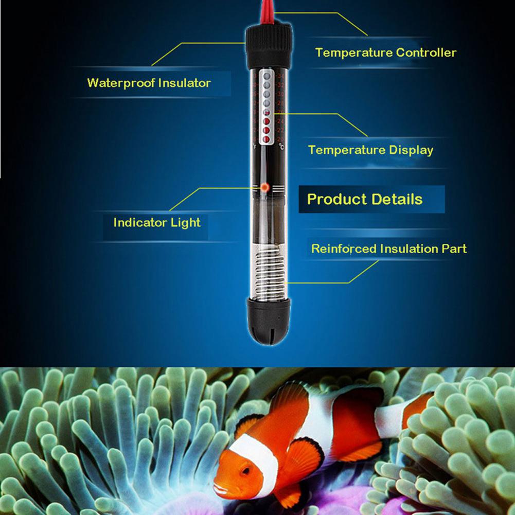 300W Glass Fish Tank Submersible Automatic Constant Temperature Water Heater Heating Rod Aquarium