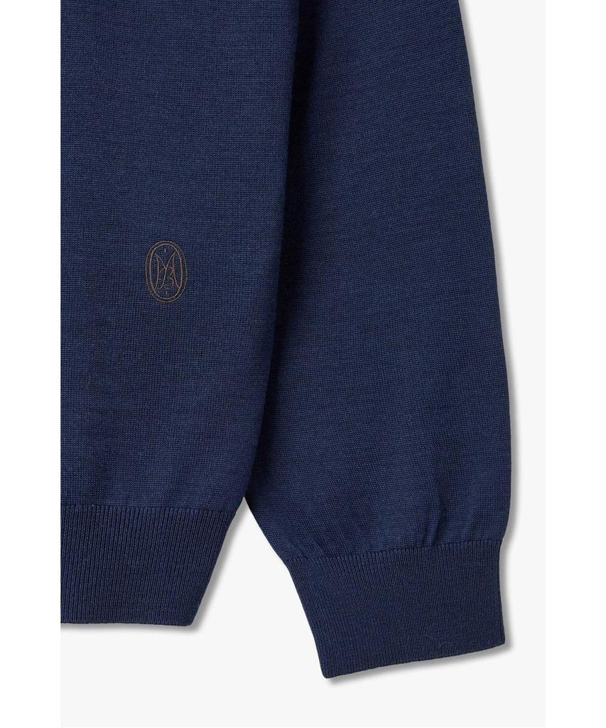 MAN ON THE BOON Wool Blend V-Neck Knit Pullover_Navy 4716113001