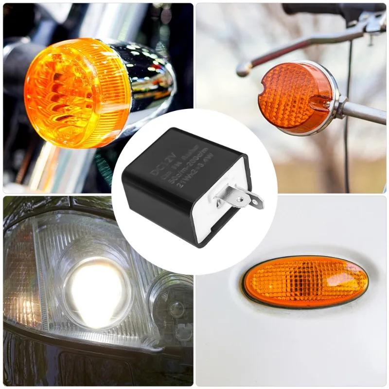 Releu intermitent LED cu 2 pini Intermitent pentru modificarea motocicletei 12V Autoturisme Motociclete cu frecvență reglabilă Semnale de viraj Relee indicatoare