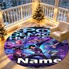 Custom Name Personalized Kpop Demon Hunter Print Round Rug, Versatile Home Decor Carpet, for Playroom, Apartment, Balcony, Entryway, Hallway Gift