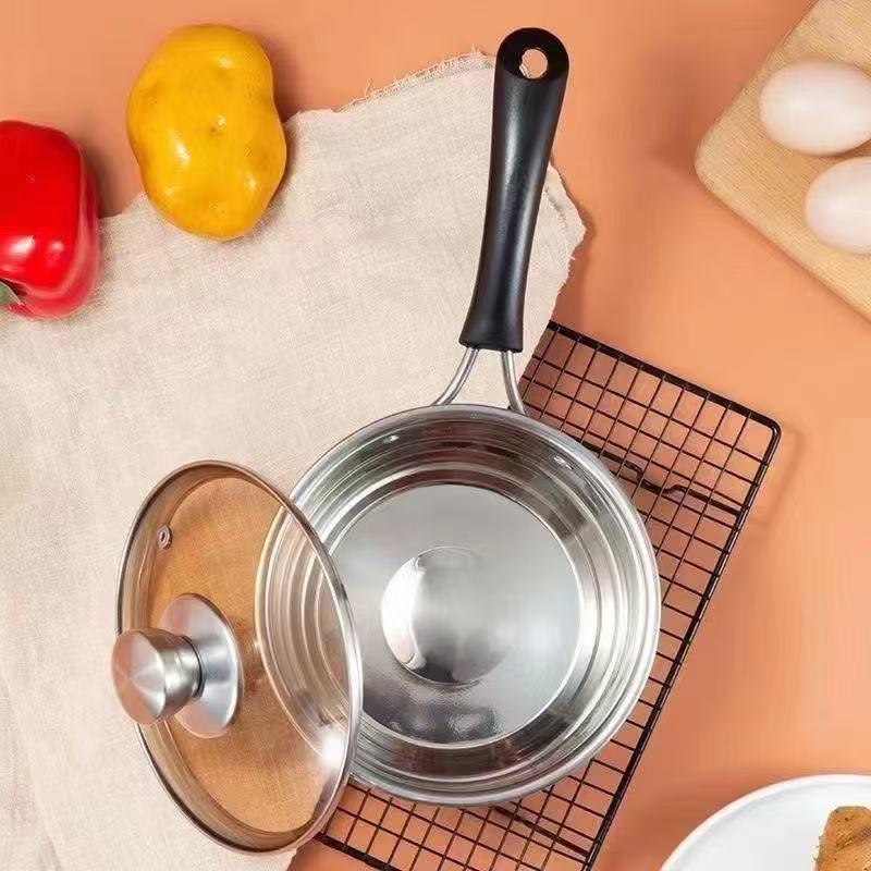 Food Grade Stainless Steel Milk Pot for Baby Food, Noodles, Soup, and Milk Warming - Induction Compatible
