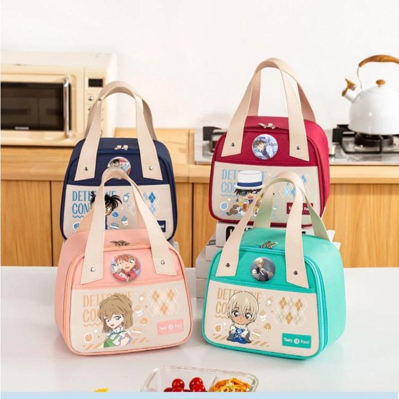 Conan Tote Bag Lunch Box Carrier for Students and Office Workers—Thickened, Grease-Resistant, Insulated Bag