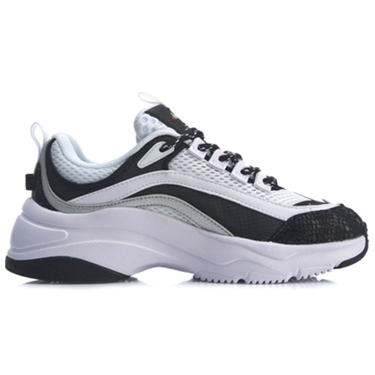 Li-Ning Aurora Wind Slip-Resistant Durable Low-Top Sports Casual Shoes Women Sneaker Black White AGCP108-5