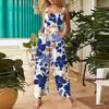 Women’s Casual Sleeveless Jumpsuit With Printed Jumpsuit, Fashionable And Loose Jumpsuit