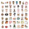 102550PCS Leisure Kawaii Vintage Tea Coffee Stickers DIY Skateboard Laptop Luggage Cup Bike Motorcycle Phone PVC Waterproof