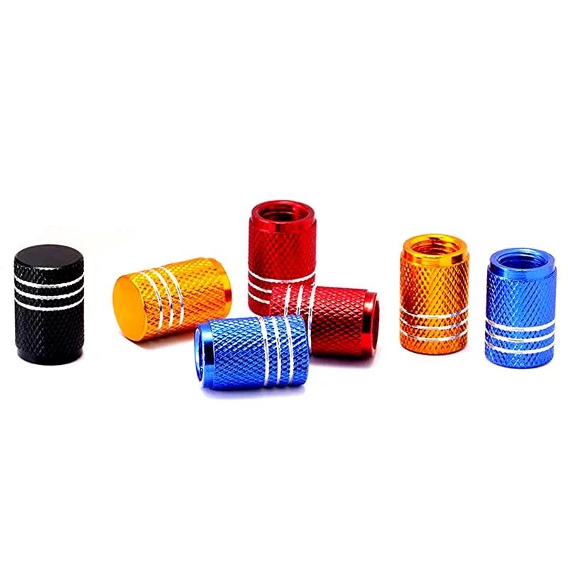 Dustproof Universal Aluminum Valve Stems Caps - 4-Piece Hub Protectors for Car Motorcycle Bicycle Tire Valves Valve Stems 1