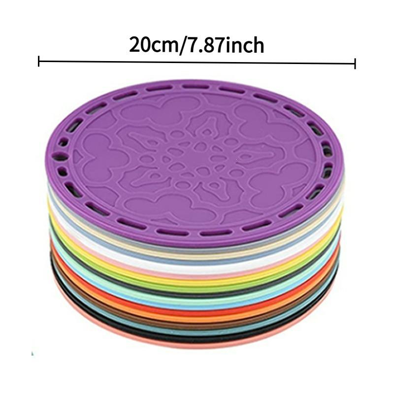 1PCS Nordic Style Round Silicone Trivet, High Temperature Resistant Anti-Scald Pot Mat, Multi-use Table Mat & Coaster