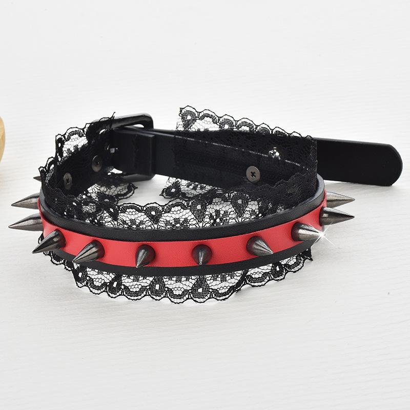Leather Lace Willow Nails Rock Personality Ktv Collar Temperament Trendy Collar