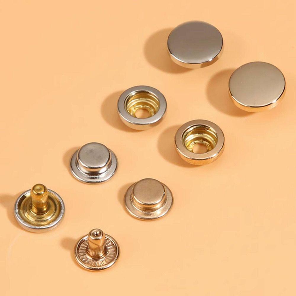 6Pcs/Set Easy To Use Leather Snap Fasteners Solid Snap Button  Garment Sewing Accessory